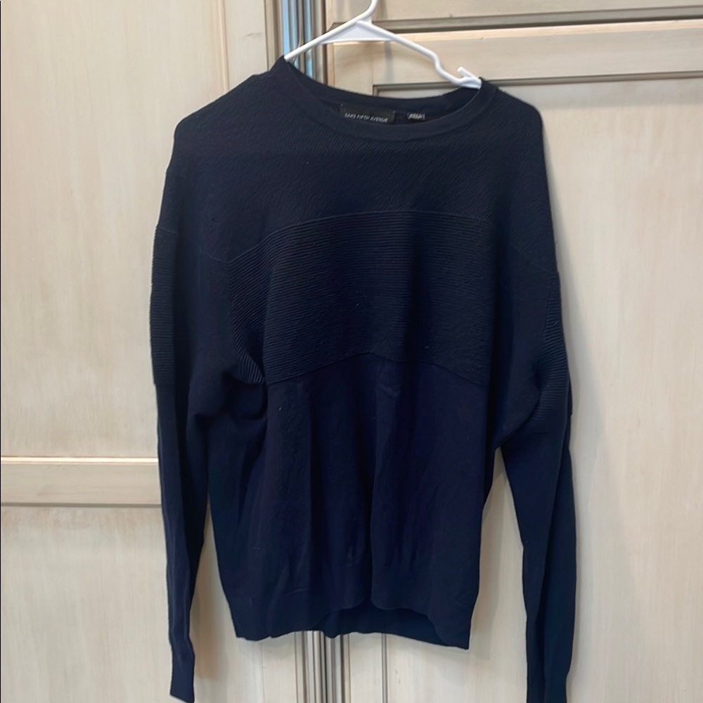Men's Saks Fifth Avenue Dark Blue Crewneck Sweater